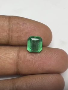 Émeraude naturelle zambienne de haute qualité, taille carrée, vert vif, pierre précieuse pour la création de bijoux (colliers), pierre non montée - Product Image 2