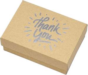 Cajas de Regalo de Papel Kraft con Logotipo Personalizado, con Tapa y Relleno de Algodón, Caja de Embalaje para Joyería Marrón - Product Image 1