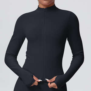 HYPEN SPORTS <b>Workout</b> Yoga <b>Jacket</b> Lightweight Zip Long Sleeve Crew Neck Athletic Slim Fit Tops Spandex/Nylon Breathable - Product Image 1