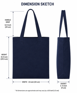 Bolsa de Mano de Lona Azul Marino, Color Sólido, Estilo Minimalista, Bolsa de Compras para Todas las Temporadas - Product Image 2