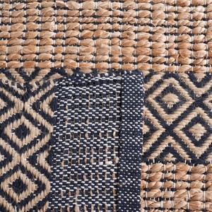 Tapis rectangulaire moderne en jute naturelle tissé à la main, écologique, à poils ras, fin, motif uni, avec envers en jute, lavable à la main, pour salon - Product Image 6