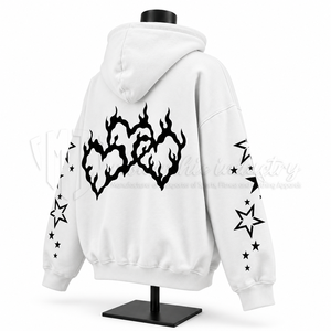 Sweat à capuche zippé personnalisé avec imprimé étoile sur la manche, sweat à capuche en molleton décontracté unisexe, vêtements d'automne - Product Image 6