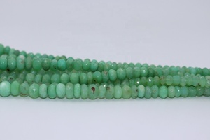 Chrysoprase Faceted Rondelle Beads Chrysoprase Beads 5-10 Chrysoprase Rondelle Beads - Product Image 3