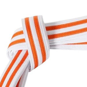 White Orange Stripe Martial Arts Belt Double <b>Wrap</b> Rank Promotion Durable Training Uniform Essential Martial Arts Belts - Product Image 5
