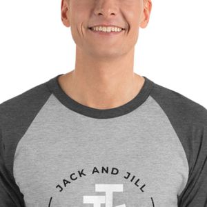 T-shirt décontracté en coton doux Heather Gray & Charcoal à manches 3/4 et col contrastant pour papa - Product Image 2