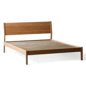 Cadre de lit double en bois massif de style minimaliste avec structure en teck pour la décoration de meubles de maison - Product Image 3