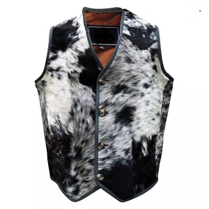 2024 dernière conception de haute qualité élégant cheveux de vache sur le gilet en cuir pour hommes meilleure qualité en cuir véritable gilet - Product Image 1