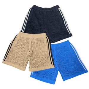 New Design Custom Crocheted <b>Mesh</b> Shorts for Men 100% Polyester Anti-Wrinkle Plain Dyed Solid Pattern Board Shorts Casual Style - Product Image 1