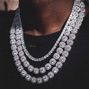 S925 Moissanite Statement Necklace Octagon Cut Bezel Setting 18K Solid Gold Rhodium Plated Women's Luxury Jewelry - Product Image 2