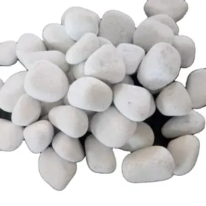 Galets et cailloux naturels de grande taille en marbre de dolomite brillant blanc neige, lisses et brûlés, pour l'aménagement paysager et les roches rugueuses - Product Image 1