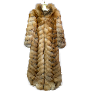 Winter <b>Warm</b> Woolen Eco-Friendly Stripe Casual Streetwear Luxury Real Fur Coat High Quality Natural Red Fox Fur Regular <b>Men's</b> - Product Image 1