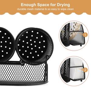 Porte-couverts noir à trois compartiments pour couverts, avec un support pour assiette et serviette, pour la mise en place de la table à manger, vente en gros depuis l'Inde - Product Image 6