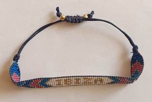 Bracelet à perles Victoria, cordon réglable, style bohème, bijoux unisexes, perles plaquées or - Product Image 6