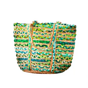 Hot Sale Reusable Geometric Print Jute <b>Bag</b> Durable <b>Tote</b> for Office <b>Lunch</b> and Daily Carry Available for Sale - Product Image 5