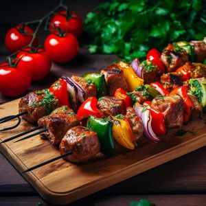 Juego de 4 Brochetas Reutilizables Antiadherentes de 15 Pulgadas para Asar a la Parrilla con Anillo en la Parte Superior, Utensilios de Cocina para Barbacoa - Product Image 2