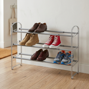 ขายส่ง eBay ไต้หวัน ผู้ผลิตเฟอร์นิเจอร์ในครัวเรือน ชั้นวางรองเท้าโลหะแบบพกพาทันสมัย ปรับขยายได้ - Product Image 1