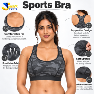 Soutien-gorge de sport pour femmes de qualité supérieure, conçu avec un tissu léger, offrant un ajustement confortable et des mouvements flexibles. - Product Image 6
