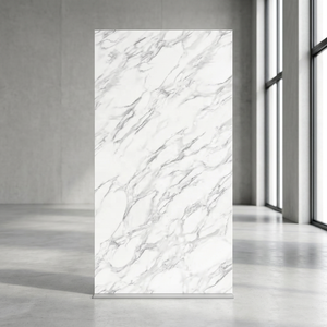 Cararra Supremo 1600x3200 Carrelage en pierre artificielle aspect marbre émaillé blanc poli Calacta Salon Salle à manger - Product Image 3