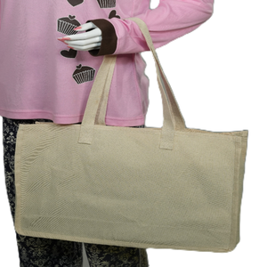 Sac fourre-tout 100 % coton biologique pour femme, style japonais et anglais, avec fermeture éclair, impression de logo personnalisé, idéal pour la musique et la plage - Product Image 5