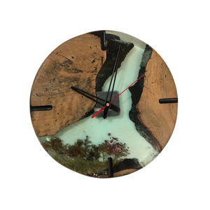 Home Decorative Handmade <b>Blue</b> Epoxy Resin Wooden <b>Wall</b> <b>Clock</b> Custom Made <b>Wall</b> <b>Clock</b> for Interior Decoration - Product Image 4