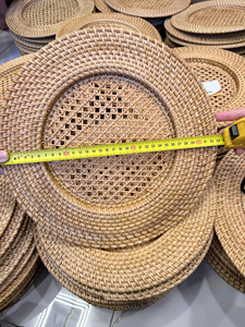 Plato de lujo de ratán con diseño de plantas, acabado pulido, apto para lavavajillas y ecológico para fiestas - Product Image 6