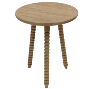 Bobby Collection Table d'appoint en bois mindi massif Finition naturelle Mobilier moderne en bois pour chambre à coucher et maison pour salon - Product Image 2