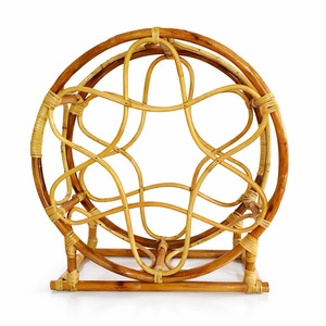 Wooden wine rack top choice <b>spirit</b> bottles storage racks boho style rattan bottle holder shelf - Product Image 1