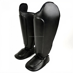 BURAQ MMA SPORTS - Espinilleras y Protectores de Muay Thai con Cuero PU para MMA y Boxeo, Protección Básica - Product Image 2