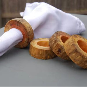 Porta Servilletas de Madera de Haya Redondos para Regalo, Decoración de Mesa para Restaurantes, Anillos para Servilletas de Madera, Colección HANDMADE - Product Image 1