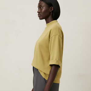 T-shirts personnalisés en gros pour femmes, 100 % coton, décontractés, col rond, pull-over pour l'été et le printemps - Product Image 2