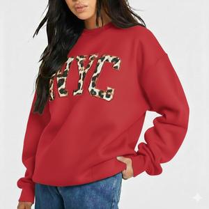 Sweat-shirt d'hiver pour femme le plus vendu, col montant, épaules tombantes, en molleton, impression personnalisée sur le devant, imperméable, léger et respirant - Product Image 4