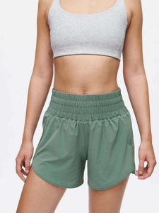 Shorts de Verano para Mujer, Cintura Elástica, Color Sólido, con Cordón Ajustable y Bolsillo, Shorts Deportivos de Poliéster, Estilo Casual, Tallas Grandes - Product Image 1
