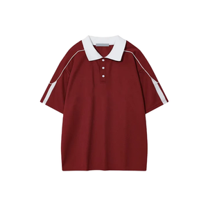 Polo en coton 100% tricoté uni pour homme, respirant, à manches courtes, décontracté, de haute qualité, personnalisable - Product Image 1