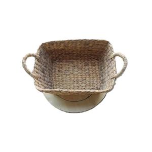 Premium Handcrafted Eco-Friendly Sustainable Modern <b>Rectangular</b> <b>Storage</b> <b>Basket</b> 100% Natural Water Hyacinth Twisted Handles Made - Product Image 6