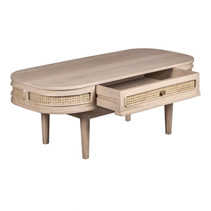 Handcrafted Natural Materials Woven Design Rattan & Wood Home Office Living room Centerpiece Drawers Modern Durable <b>Coffee</b> <b>Table</b> - Product Image 3