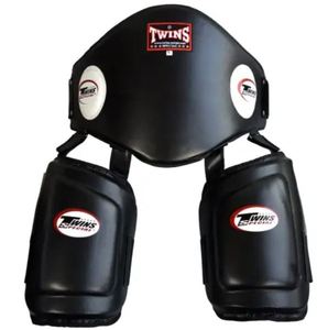 Protections de cuisses et de ventre pour boxe, en cuir de vachette haute élasticité, mousse PU EVA, équipement de protection pour entraînement MMA et kickboxing - Product Image 1