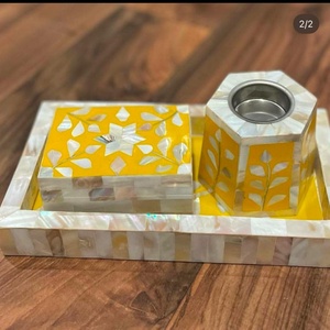 Alta calidad árabe Ramadán regalo madera madre de perla incrustaciones Mubkhar Bakhoor quemador Oud quemador Dubai musulmán madera incienso quemador - Product Image 5