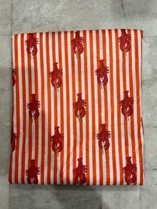 Serviette de table pour garçons en tissu de coton léger imprimé, motif homard et rayures, douce, lavable, textile pour la maison et la salle à manger - Product Image 4