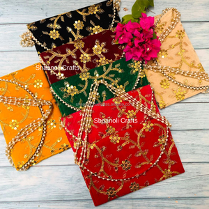Nouveau indien fait à la main femmes velours pochette bijoux sac à main pour mère cadeau embrayages mariage retour cadeau embrayages - Product Image 4