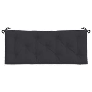 Ensemble de 2 coussins de banc de jardin en tissu Oxford noir, 100% polyester, élégants, pour l'extérieur - Product Image 5