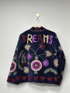 Velvet Knitted Suzani <b>Jacket</b> Floral Pattern Boho Women's Winter Autumn Coat Full <b>Sleeve</b> India Style <b>Short</b> Coat - Product Image 4
