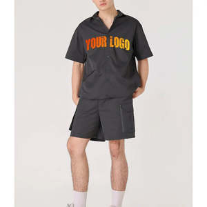 Short <b>Jacket</b> Sets Unisex 100% Cotton Heavyweight Quick Dry Breathable Streetwear - Product Image 3