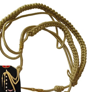 Aiguillette Gold <b>Cord</b> Two Brass Gold Plated Tips - Product Image 3
