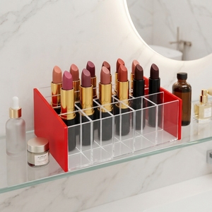 Acrylic Lipstick Organizer Countertop <b>Makeup</b> Display Stand Clear Cosmetic Storage Holder for Retail Beauty Salon and Home Vanity - Product Image 3