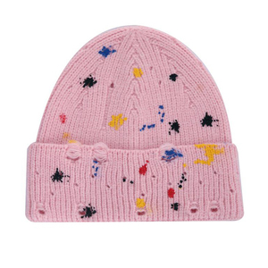 Unisex Beanie Hat Solid Color Ripped Edge Knit <b>Winter</b> <b>Cap</b> Casual Style Adult Size Mohair Custom Men's Beanies - Product Image 4