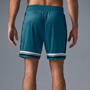 Shorts de sport pour hommes à double couche en mesh respirant, séchage rapide, pour entraînement, fitness, basketball, course à pied, athlétisme, avec cordon de serrage à la taille - Product Image 5