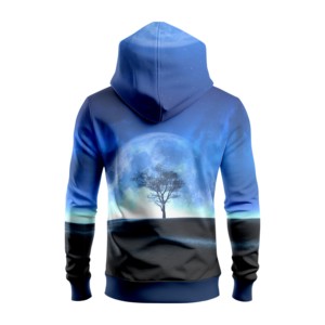 Sudadera con Capucha Unisex, Sublimada, Color Rosa y Azul Degradado, Informal, para Invierno, de Forro Polar, Impermeable, Talla Grande - Product Image 5