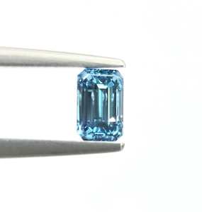Diamante CVD suelto de corte esmeralda de 1.02 quilates, color azul intenso, cultivado en laboratorio, certificado por IGI, pulido a mano en India para la fabricación de joyas. - Product Image 4