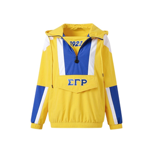 เสื้อแจ็คเก็ตกันลม Sigma Gamma Rho Gold Windbreaker Tech Pullover น้ำหนักเบา มีฮู้ด เหมาะสำหรับใส่ลำลอง กิจกรรมกลางแจ้ง และกีฬา รับผลิตแบบ OEM ODM - Product Image 2