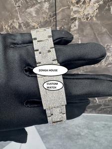 Reloj de Lujo Deportivo con Diamantes Incrustados, Claridad VVS1, con Moissanita, Analógico, para Hombre y Mujer, Exportación a India - Product Image 3